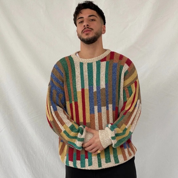 Vintage Norm Thompson Vibrant Striped Crewneck Sweater - Picture 6 of 10
